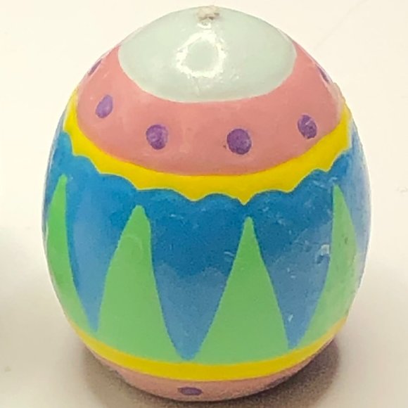Vtg HANDPAINTED Easter Egg CANDLES Unburned MCM Retro Colors Collectible Art - Picture 5 of 5